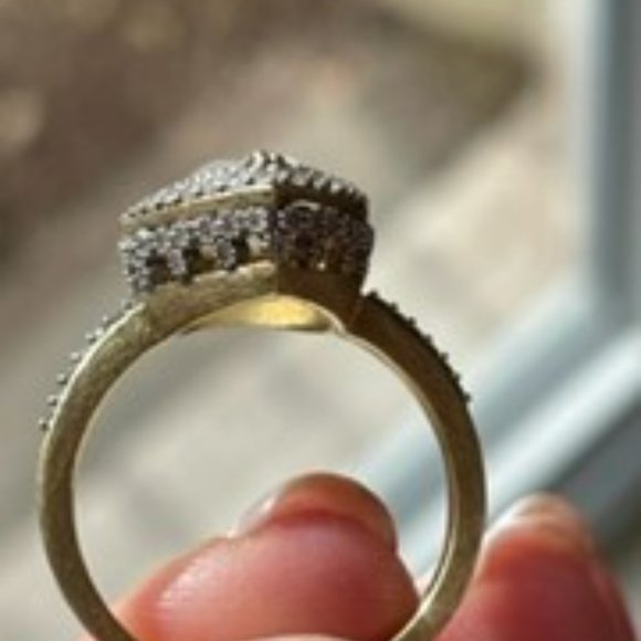 Jude Frances Pear Shaped Diamond and White Moonstone Ring - Picture 4 of 5